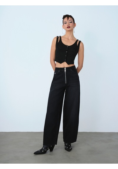 Super Baggy Baggy Fit Kadın Pantolon Denim