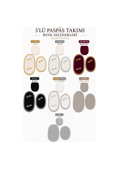 3lü Set Siyah Fransız Dantelli Lüks Banyo Paspası Kaymaz Tabanlı Çeyizlik Hediyelik Banyo Paspas Set