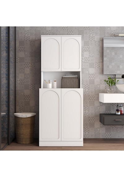 Lyon Çamaşır Makinesi Dolabı V101 - Beyaz Beyaz