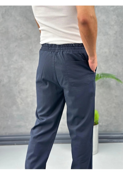 Modefendi Çizgi Dikişli Baggy Kalıp Jogger Pantolon Lacivert