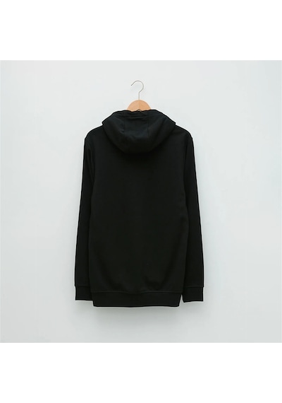 Motivasyon Yazılı Özel Tasarım Baskılı Kapüşonlu Sweatshirt C Siyah