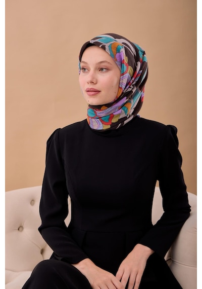 Silk Home Olinda İpek Eşarp 47003-05 Acı Kahve, Kırmızı, Turkuaz, Leylak, Turuncu