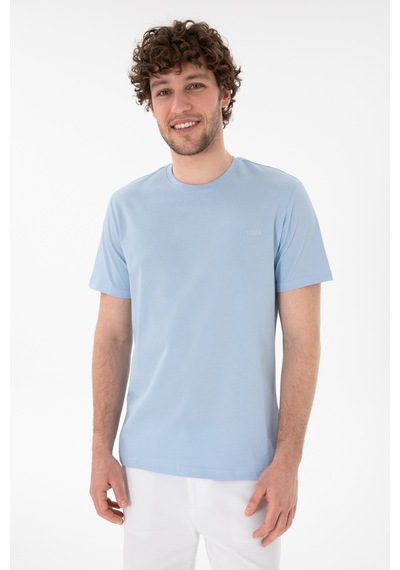 U.S. Polo Assn. Erkek Regular Fit Bisiklet Yaka Açık Mavi Basic Tişört 50305928-VR003