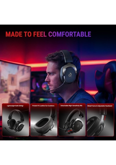 Heroad Vt200 6.0 Gaming Oyuncu Kulaklığı 53 Mm - Protein Deri 7.1 Surround 3 Mod 3.5mm, 2.4ghz,