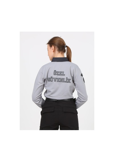 Yeni Tip Kamu Özel Güvenlik Kışlık Sweatshirt Armalı Gri
