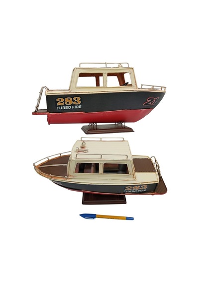 Dekoratif Metal Sürat Teknesi Hız Botu 34cm
