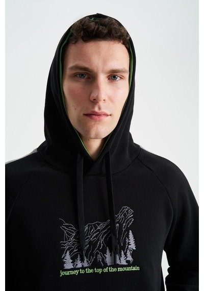 AR-MA Arma Erkek Regular Fit Baskılı Reglan Kollu Kanguru Cepli Kapüşonlu Sweatshirt 001