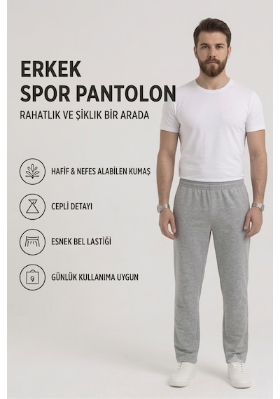 Genel Markalar 2 Cepli İki İplik Kompak Penye Eşofman Gri