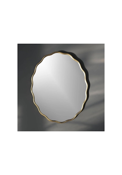 Tr Dalgalı Oval Duvar Dekor Aynasıkonsol Aynası/dekor Aynası Gold 60 X 90 Diğer