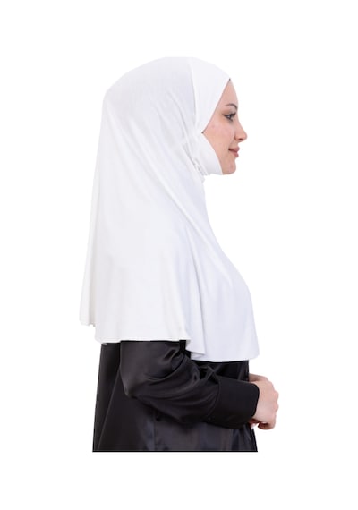Modish Group Hazır Başörtüsü Pratik İslami Giyim Penye Peçeli Türban Namaz İçin Yumuşak Eşarp Krem