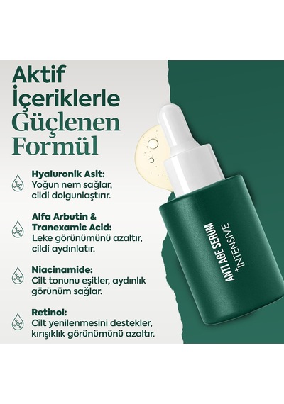 Anti Age Intensive Serum Retinol İçerikli Kırışık Karşıtı Yenileyici Gece Bakımı Cilt Bakım Serumu