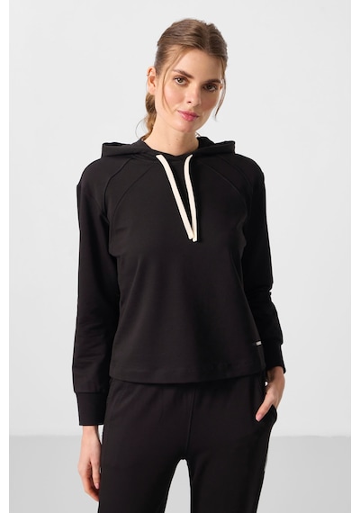 Siyah Kapüşonlu Oversize Kadın Eşofman Takım - 95336 Siyah