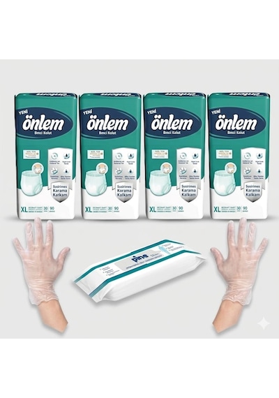 Önlem Emici Külot Xlarge 120 Adet Islak Mendil Ve Poşet Eldiven Hediyeli Diğer