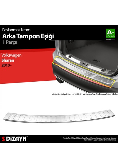 S-dizayn Vw Sharan Krom Arka Tampon Eşiği 2010-2020