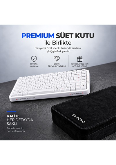 Geezer Crystal Kablolu/kablosuz Bt Wireless Bağlantı Türkçe Q Klavye Beyaz Sk-731ctm