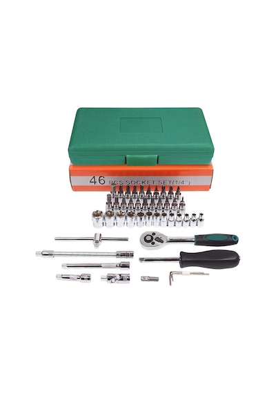 46 Parça Lokma Takımı Otomatik Cırcırlı 1/4" Wrench Set Anahtar t