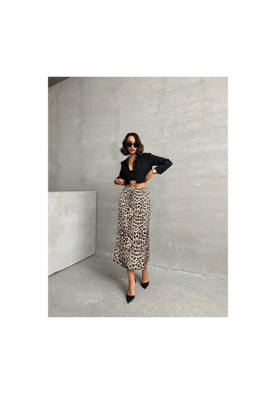 Verymoda Leopar Desenli Etek F1811
