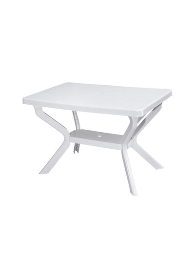 Omnipazar Mt-gf240 Prima Roccia Plastik Dikdörtgen Bahçe Balkon Masa 70x110 Cm Beyaz