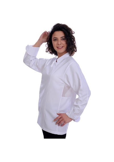 Unisex Aşçı Ceket Koltuk Altı Fileli Beyaz
