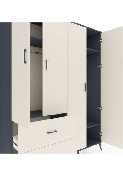 Hyperion Gardrop 4 Raflı 2 Çekmeceli 2 Askılı 176x44x221 Antrasit-aytaşı Aytaşı Hyperion Gardrop 4 Raflı 2 Çekmeceli 2 Askılı 176x44x221 Antrasit-aytaşı Aytaşı