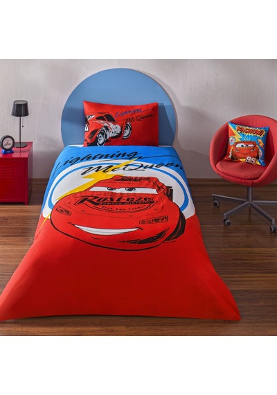Taç Lisanslı Disney Cars Mcqueen Tek Kişilik Pamuk Nevresim Takımı 000000001000050247 Çok Renkli