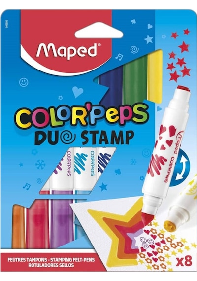 Color'peps Duo Stamp Mühürlü Jumbo Keçeli Kalem 8'li 846808 Karışık