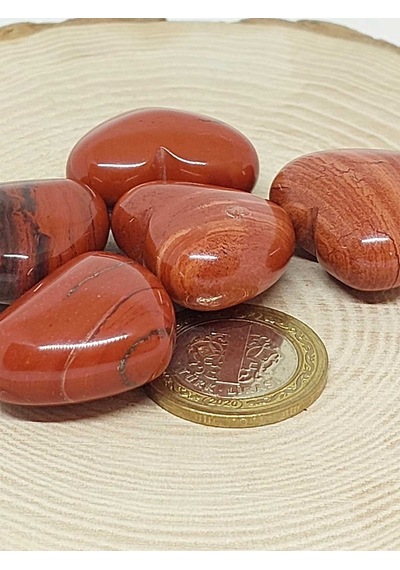 Kırmızı Jasper Taşı Kalp Şekilli 14-16gr