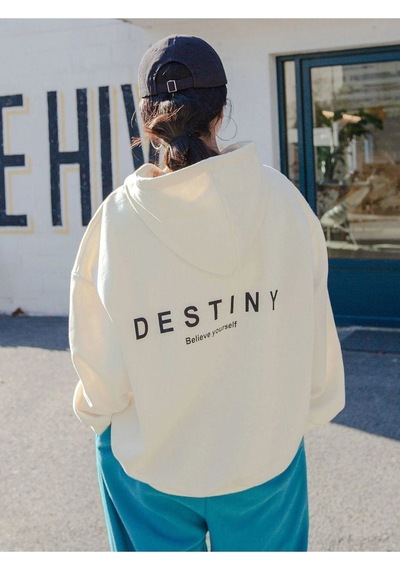 Altamira Unisex Destiny Baskılı Oversize Kapşonlu Sweatshirt 001