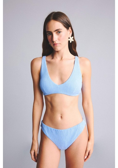 Defacto Regular Fıt Kırışık Dokulu Kumaş Mavi Bikini Alt G5349ax26smbe552 Mavi-be552