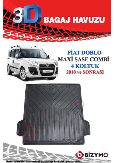Fiat Doblo Maxi 2010 ve Sonrası 3D Bagaj Havuzu Bizymo