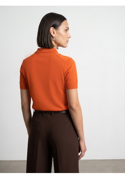 Dilvin 10871 Lyocell Karışımlı Polo Yaka Bluz-oranj