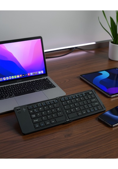 Katlanabilir Bluetooth Klavye 3 Cihaz Bağlantılı Uczzkb07-1