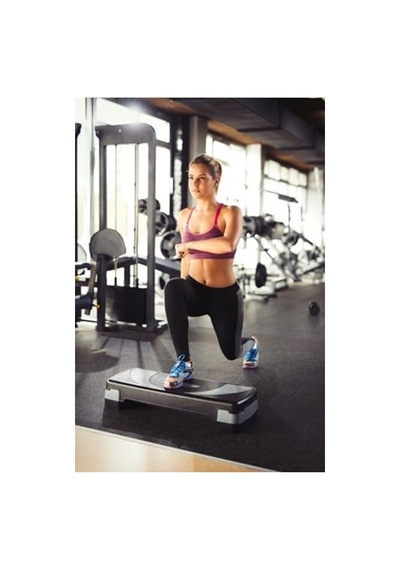 Ayarlanabilir Fitness Step Tahtası, 2 Kademeli Siyah