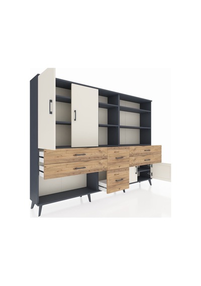 Arges Dolap 10 Raflı 6 Çekmeceli 4 Kapaklı 220x30x163 Antrasit-aytaşı/çam Aytası/atlas Çam - Antrasıt Arges Dolap 10 Raflı 6 Çekmeceli 4 Kapaklı 220x30x163 Antrasit-aytaşı/çam Aytası/atlas Çam - Antrasıt