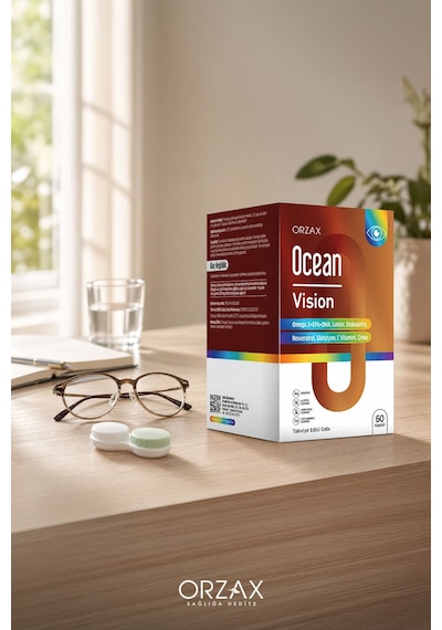 Ocean Vision,omega 3 + Epa & Dha, Lutein, Zeaksantin, Resveratrol, Glutatyon, C Vitamini, Çinko 60 Kapsül