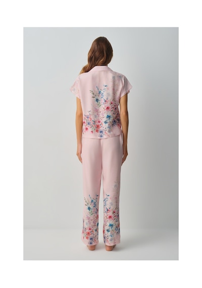 Suwen Bliss Floral Gömlek Yaka Pijama Takımı Wsh10510019334 Pembe