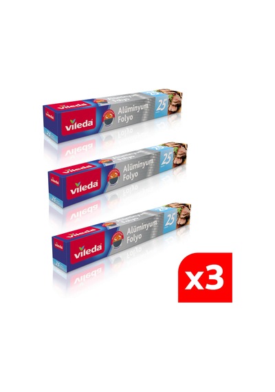 Vileda Alüminyum Folyo 25 Mt 3'Lü Paket