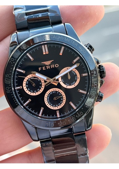 Ferro Çelik Kordon İç Fonksiyonlar Aktif Takvimli 30 Mt Su Geçirmez Erkek Kol Saati Efm11468-xg