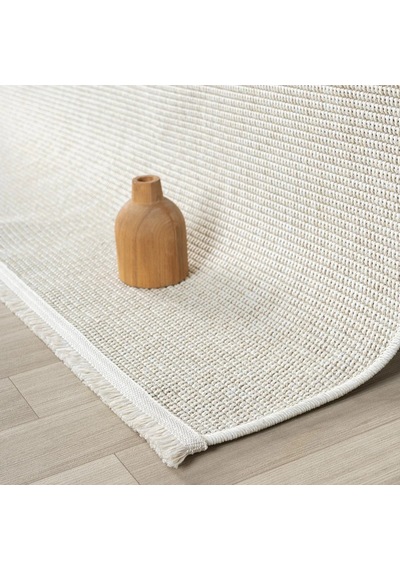 Krem Beyaz Kalın Dokuma Modern Halı - L664krbo Krem - Beyaz