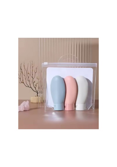 Siolanzi Aveo 3 Adet Mavı Renk Seyahat Tipi Doldurulabilir Şampuan Duş Jeli Sprey Losyon Şişe Krem Kutu 60 Ml Mavi
