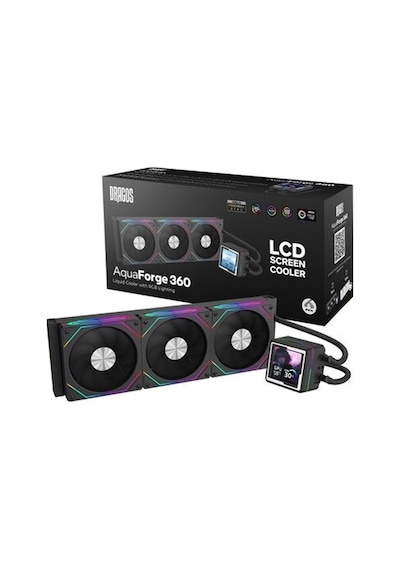 Dragos Aquaforge 360 Intel-amd 360mm Lcd Ekranlı Argb Siyah Sıvı Soğutucu
