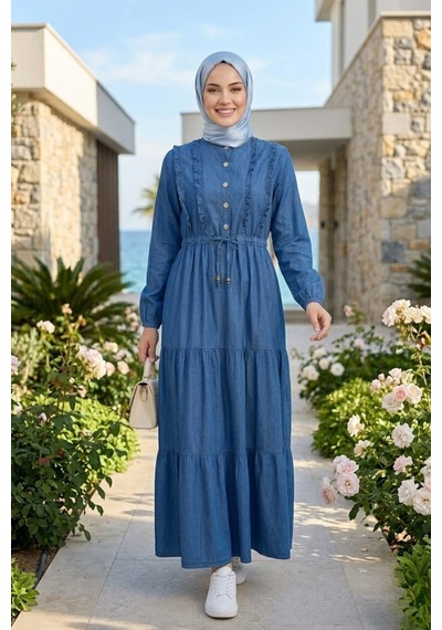 Hb Harma Time Butik Kadın Düğmeli Fırfırlı Detaylı Koyu Mavi Kot Elbise Koyu Mavi Koyu Mavi Hb Harma Time Butik Kadın Düğmeli Fırfırlı Detaylı Koyu Mavi Kot Elbise Koyu Mavi Koyu Mavi