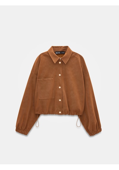 Dilvin 60781 Süet Bomber Ceket-taba Taba