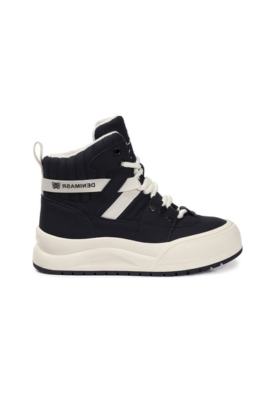 Siyah Sneakers Vegan Kadın Bot Bordo