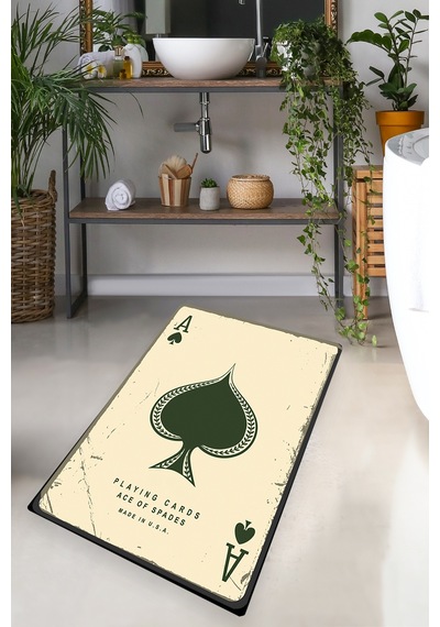 PLAYING CARDS DJT 70X120 CM Banyo Halısı Banyo Paspası