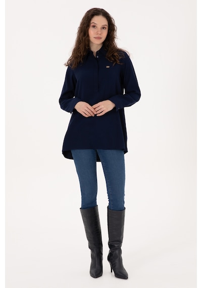 U.s. Polo Assn. Kadın Lacivert Gömlek Desenli 50316411-vr033 Lacivert