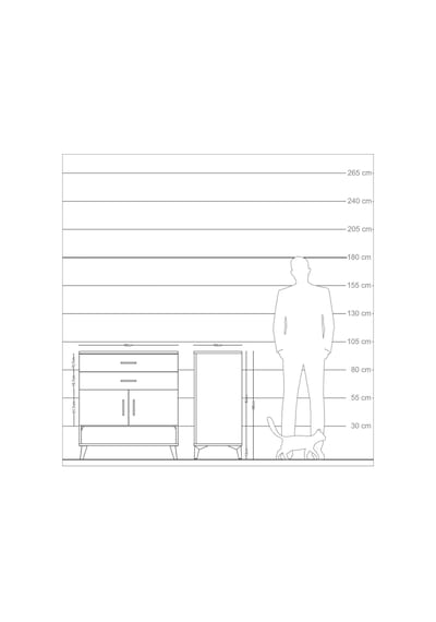 Kronos Şifonyer 2 Raflı 2 Çekmeceli 2 Kapaklı 88x59x96 Aytaşı-çam Aytası