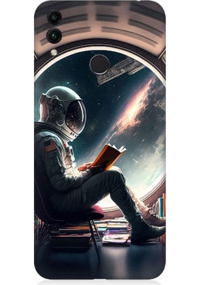 Huawei Honor 8c Uyumlu Kitap Ve Astronot Desenli Silikon Kılıf