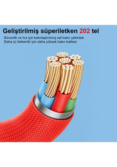 3'ü 1 Arada Cep Telefonu Veri Kablosu 6a Cep Telefonu Şarj Kablosu Red