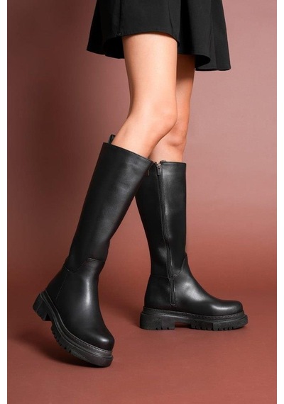 Nesilshoes Nesil Shoes Toz 1978 Siyah Fermuarlı Günlük Kadın Çizme